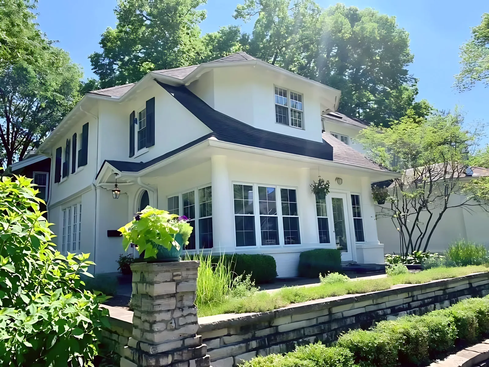White stucco colonial